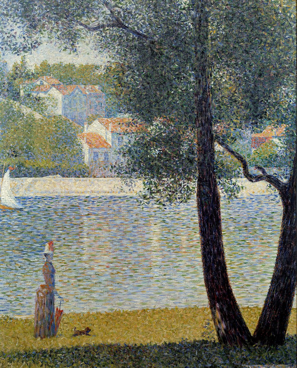 Die Seine bei Courbevoie. Gemälde von Georges Seurat (1859-1891) 1885. Privatbesitz von Georges Pierre Seurat