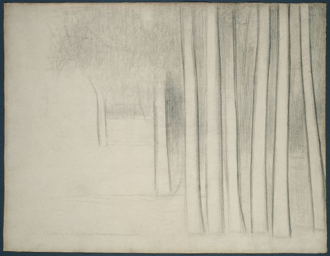 Baumstämme (Studie für La Grande Jatte) von Georges Pierre Seurat