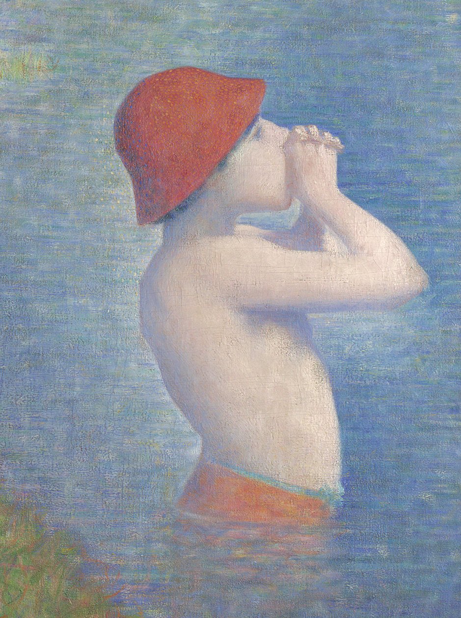 (Detail) Die Badenden in Asnières, 1884 von Georges Seurat