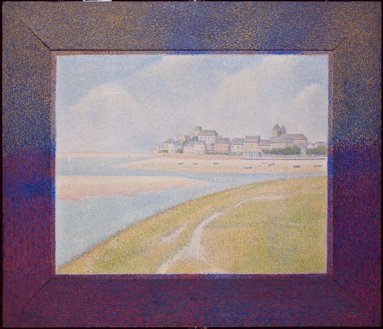 Blick auf Le Crotoy von flussaufwärts von Georges Seurat