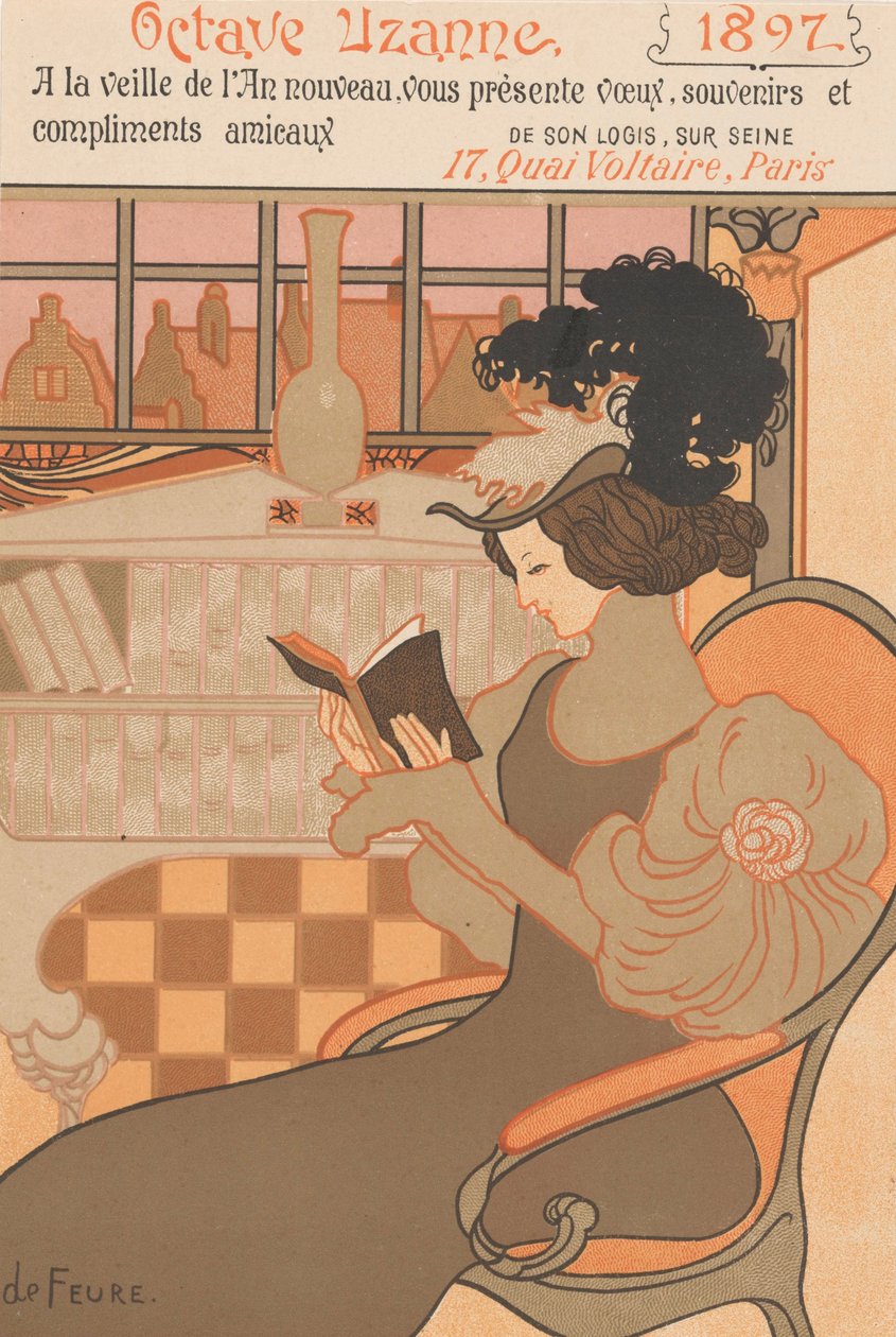 Neujahrswünsche für 1897 von Octave Uzanne, 1896 von Georges de Feure