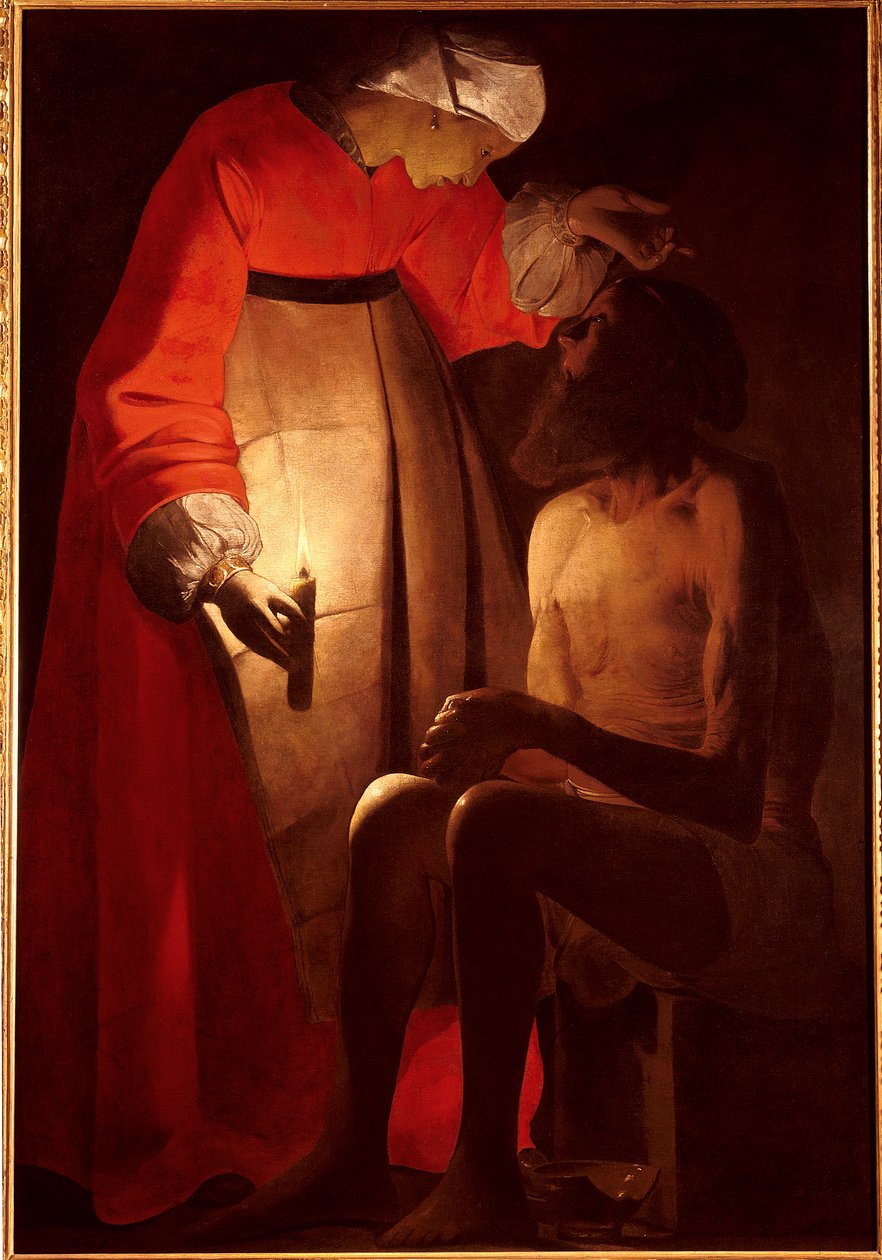 Hiob wird von seiner Frau beschimpft. Gemälde von Georges De La Tour (1593-1652) von Georges de La Tour