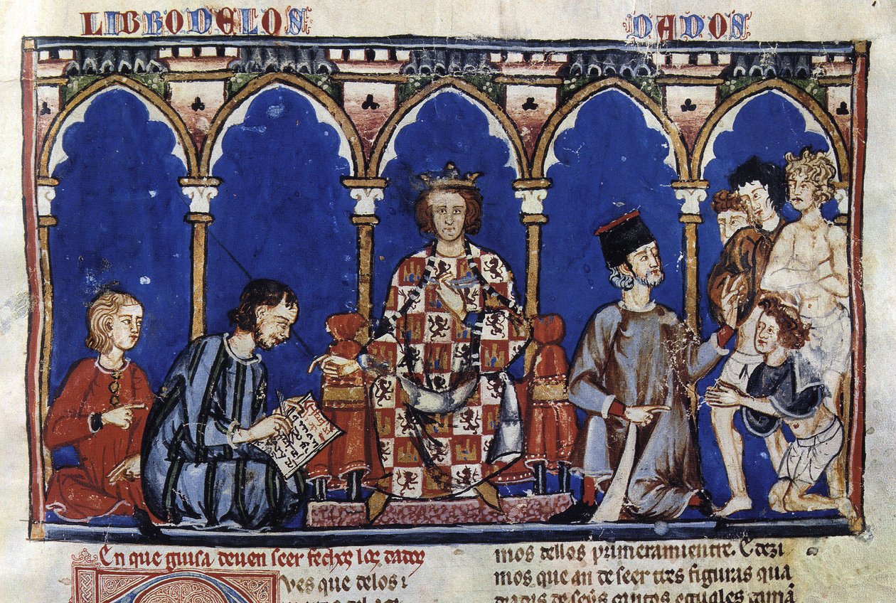 Alfonso X el Sabio als Richter, aus seinem Libro de los Dados von Georgia Levan Ramishvili from Tbilisi