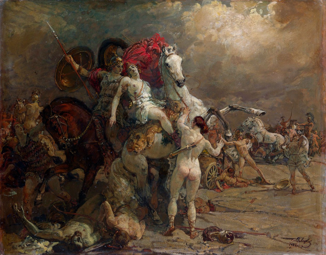 Die verletzte Kriegerin Camille von Georgiy Konstantinovich Savitsky