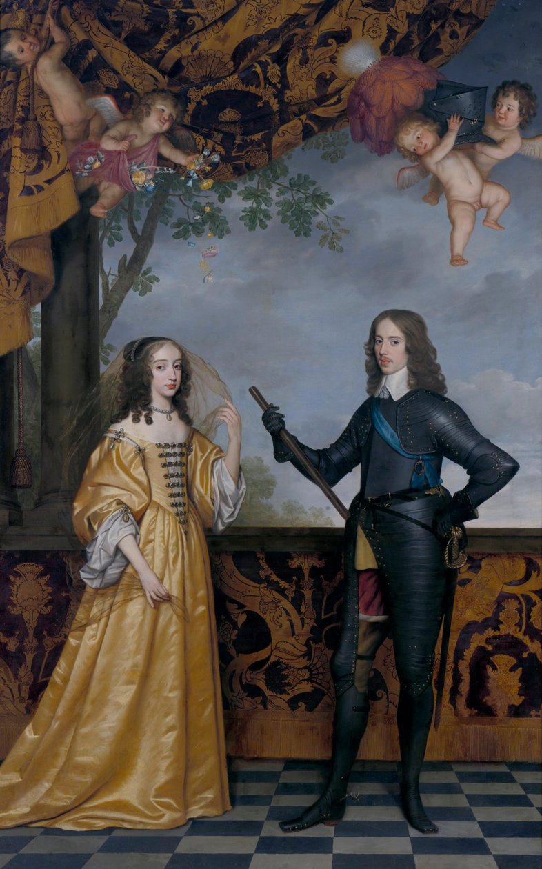Doppelporträt von Wilhelm II. (1626-1650), Prinz von Oranien, und seiner Frau Mary Stuart (1631-1660) von Gerrit van Honthorst