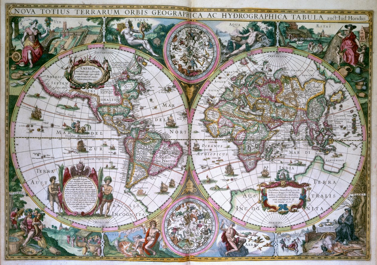 Weltkarte. Nova Totius Terrarum Orbis von Gerard (after) Mercator
