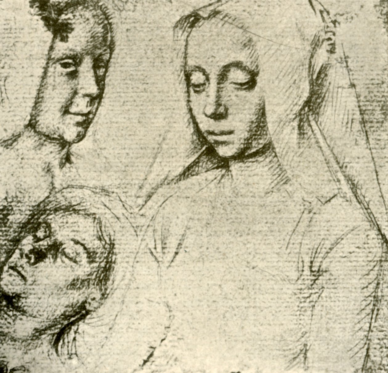 Drei weibliche Köpfe von Gerard David