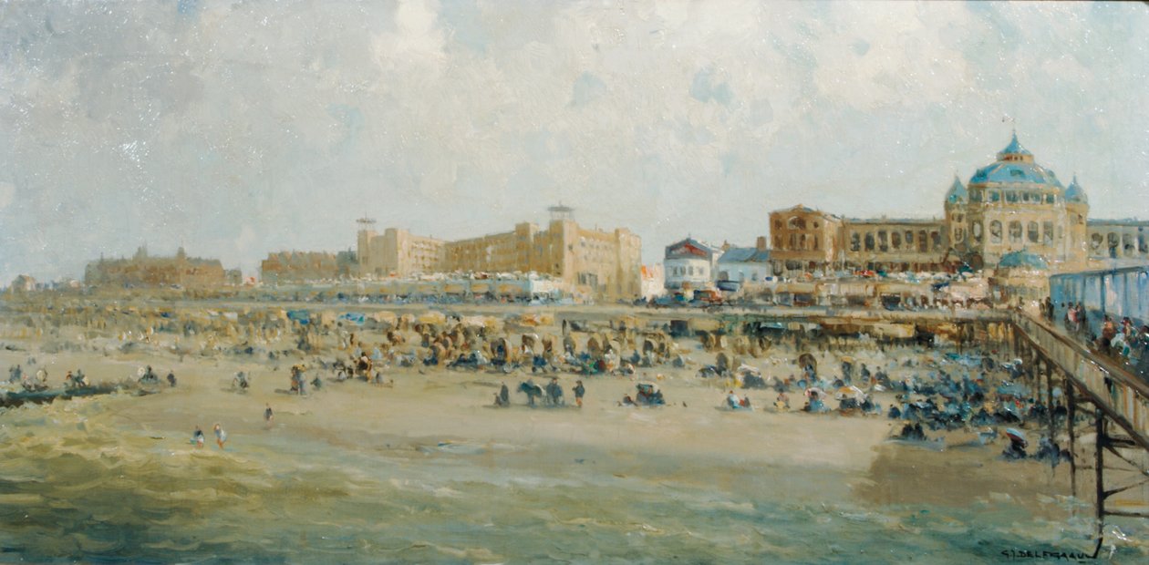 Ein Sommertag am Strand von Scheveningen beim Kurhaus von Gerard Delfgaauw