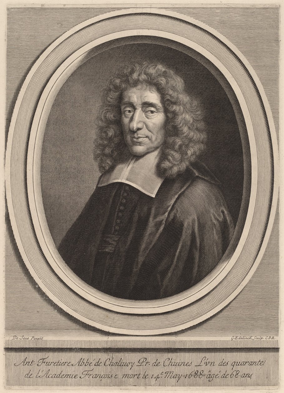 Antoine Furetiere von Gerard Edelinck after Gilbert de Seve