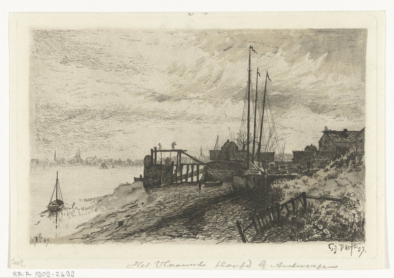 Flussansicht von Gerard Jan Bos (signed by artist)