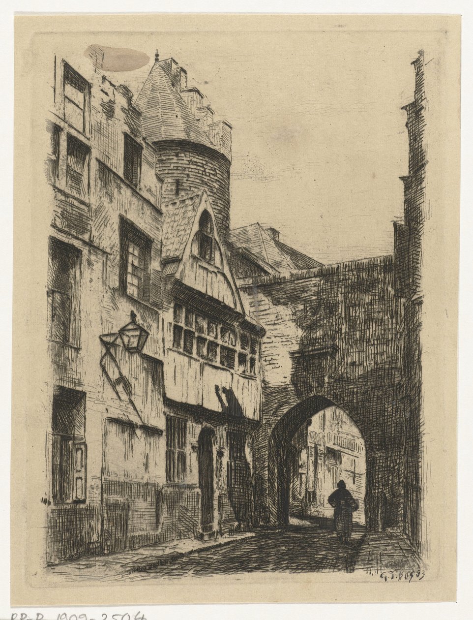 Straßenszene Bei dem Steen in Antwerpen von Gerard Jan Bos