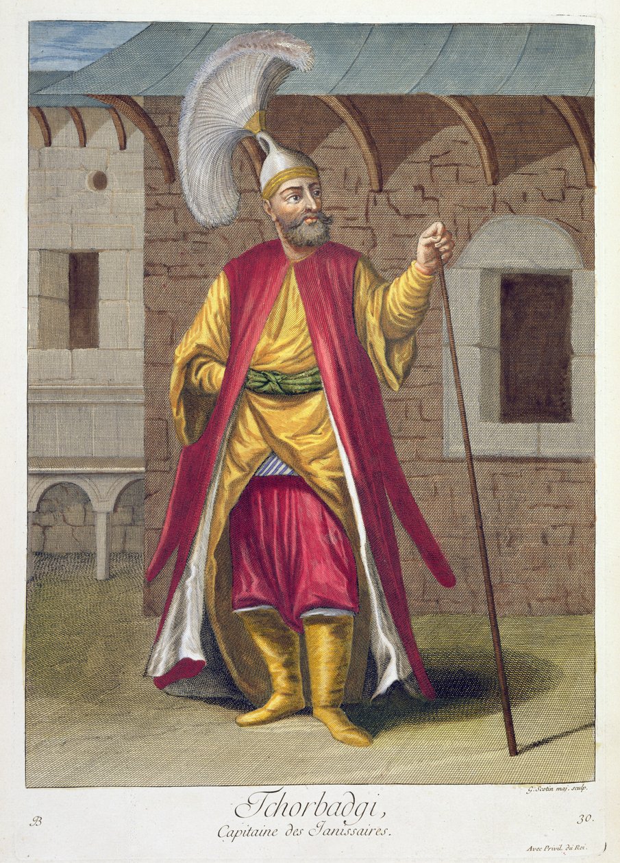 Tchorbadji, Hauptmann der Janitscharen, 18. Jahrhundert von Gerard Jean Baptiste Scotin
