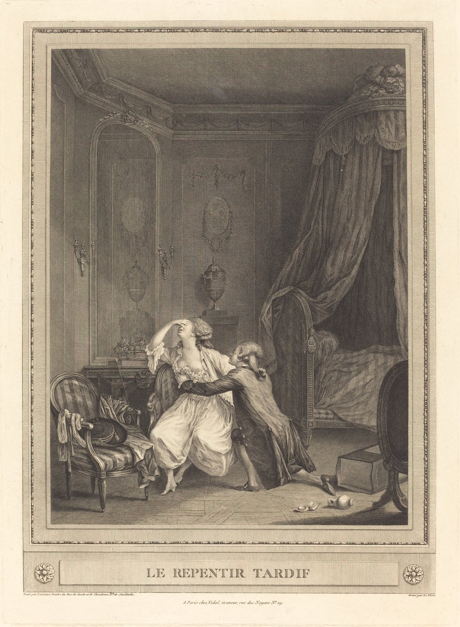 Die späte Reue von Gerard Rene Le Vilain after Nicolas Lavreince