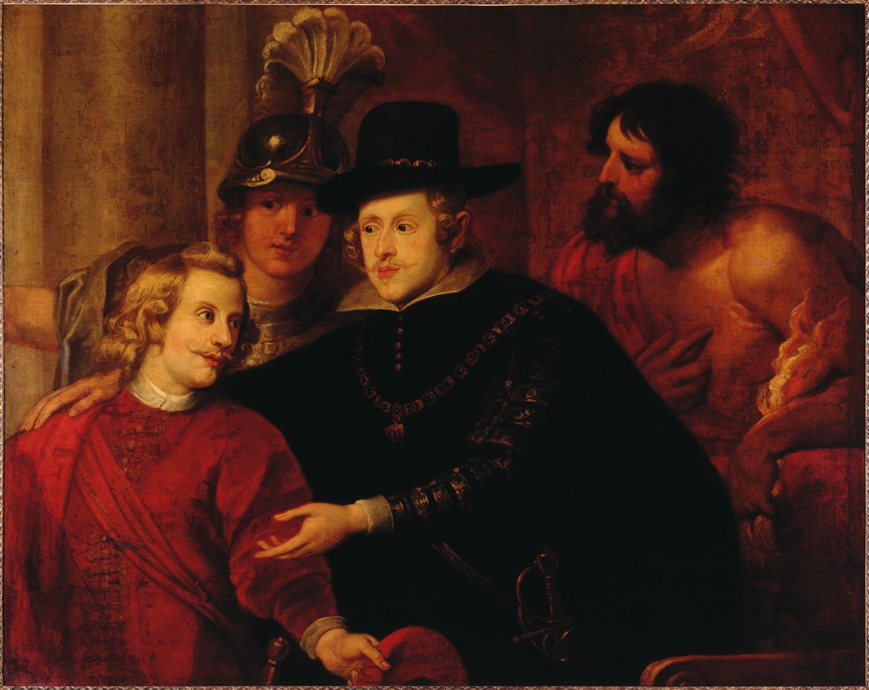 Philipp IV. von Spanien verabschiedet seinen Bruder Kardinal-Infant Ferdinand von Österreich von Gerard . Seghers