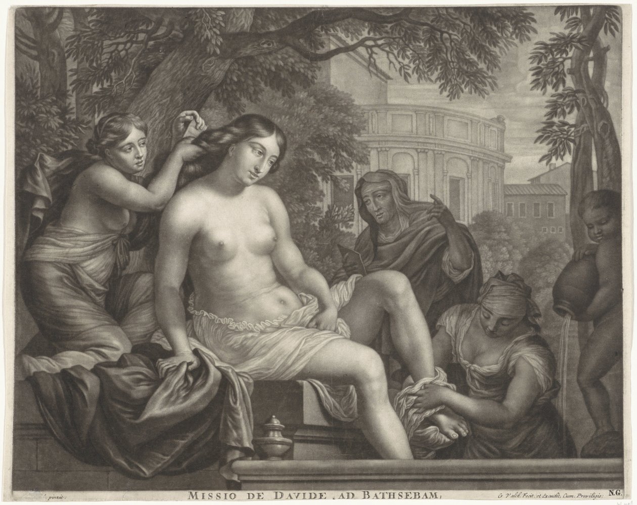 Bathseba erhält die Botschaft von David von Gerard Valck