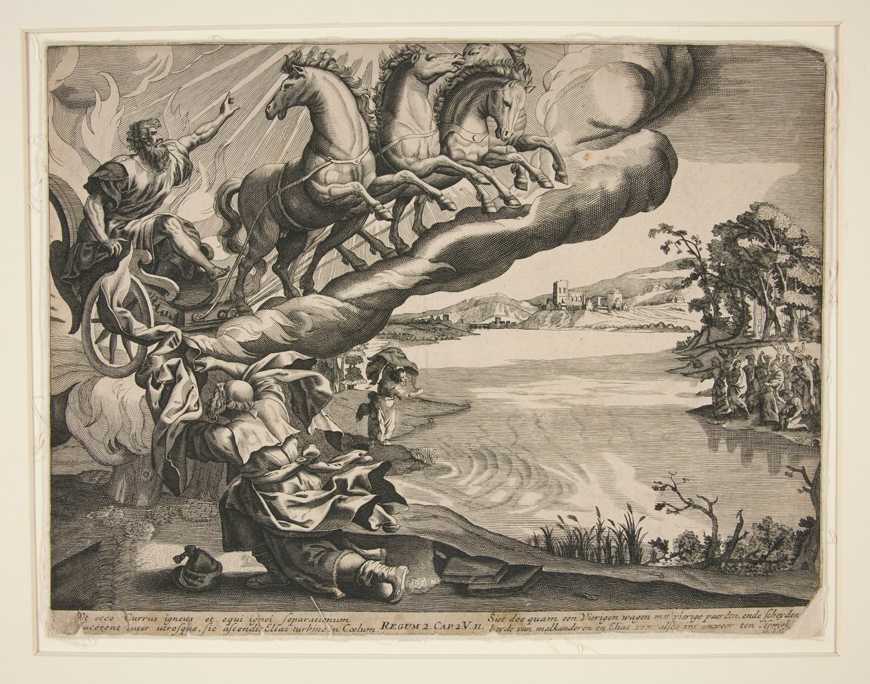 Kapitel II aus II Könige, Die Himmelfahrt des Elija von Gerard Valck