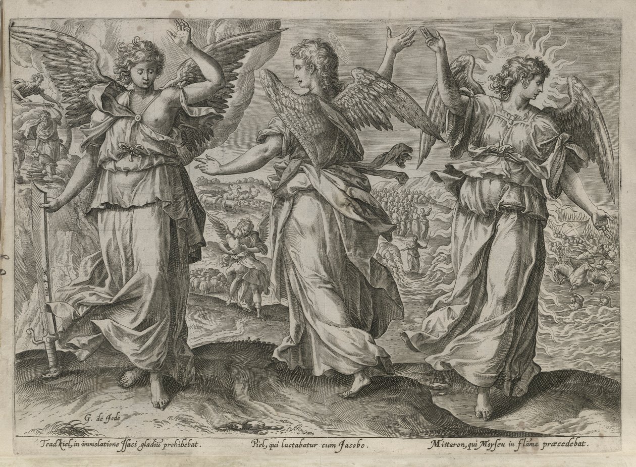 Die Engel Taedkiel, Piel und Mittaron von Gerard de Jode
