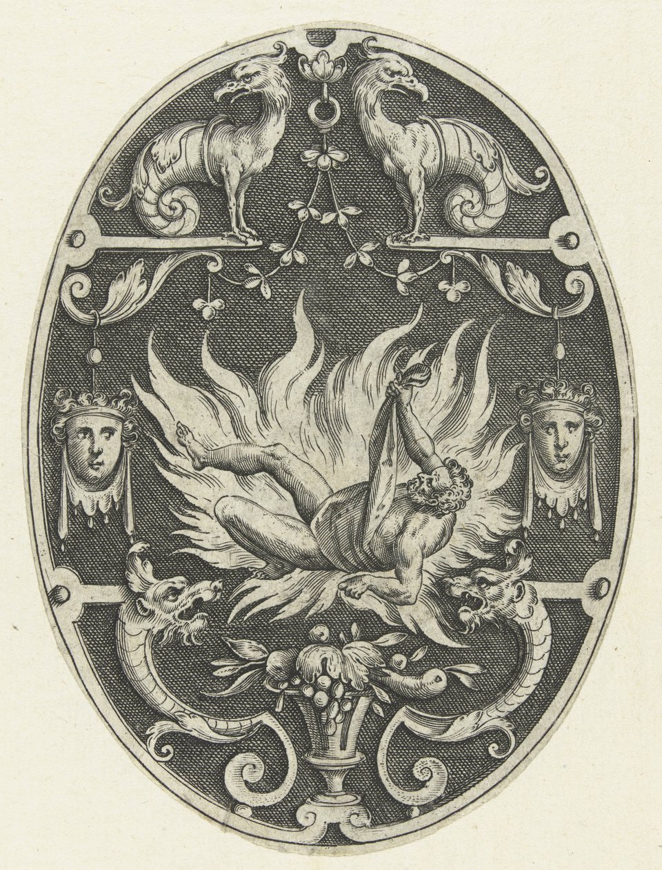 Flächendekoration: Der Tod des Herkules von Gerard de Jode
