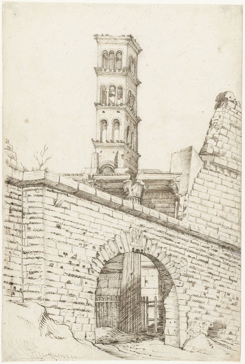 Tempel des Mars Ultor und der Pantanibogen im Forum des Augustus und der Turm von San Basilio von Gerard ter Borch (I)