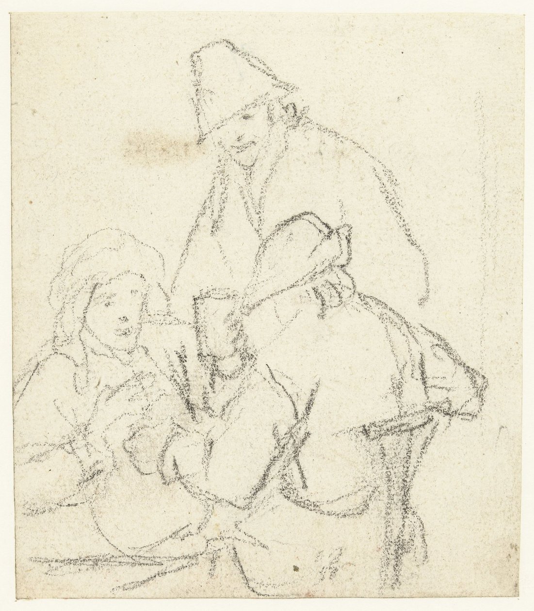 Drei trinkende Bauern an einem Tisch von Gerard ter Borch (II) (possibly)