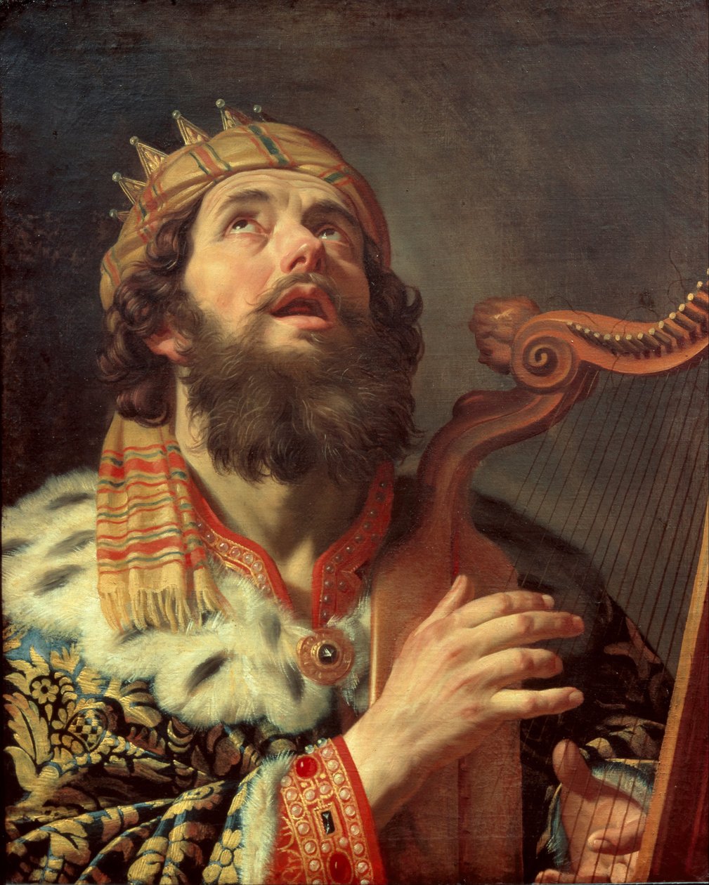 Harpspelende koning David von Gerard van Honthorst