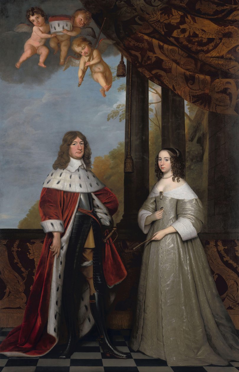 Porträt von Friedrich Wilhelm (1620-88), Kurfürst von Brandenburg, und seiner Frau Louise Henriette (1627-67), Gräfin von Oranien-Nassau von Gerard van Honthorst