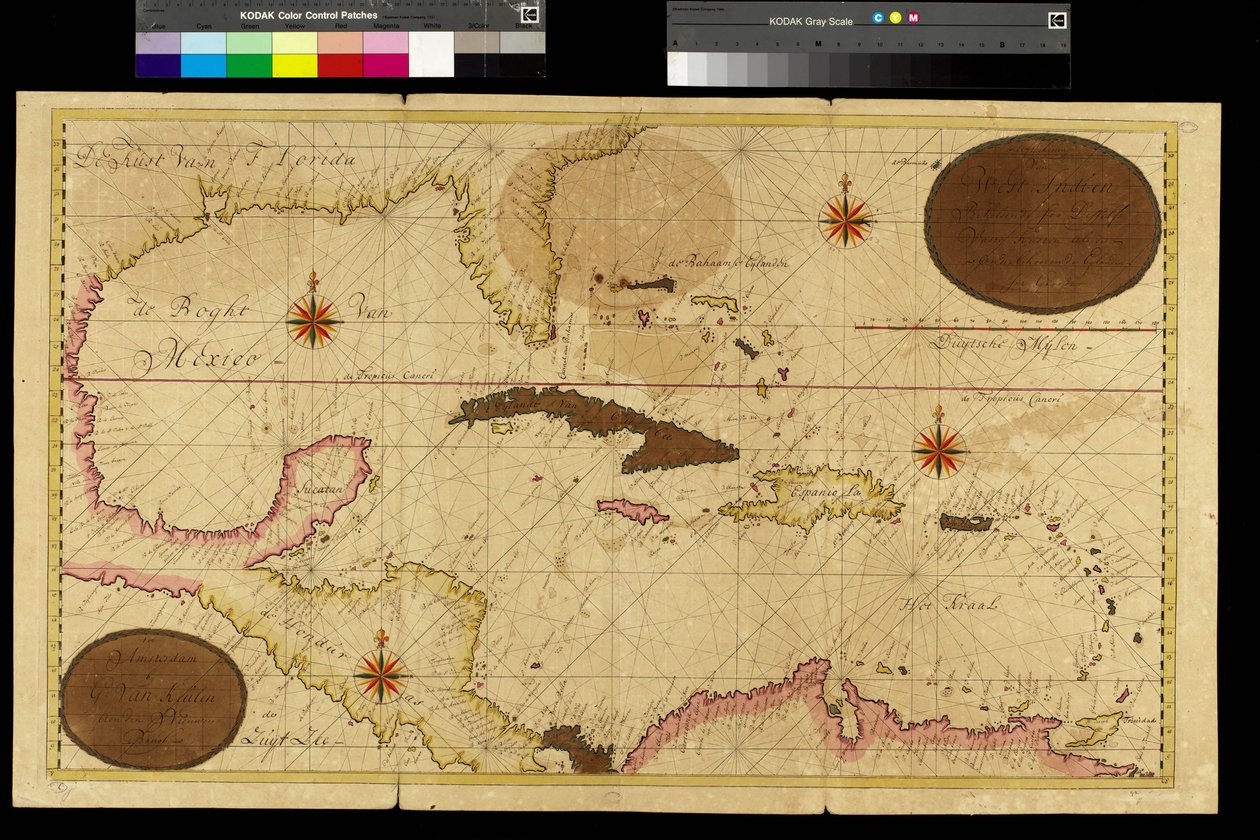 Karte der Westindischen Inseln, Karibisches Meer, Antillen von Gerard van Keulen