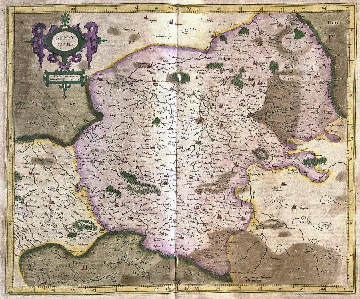 Bourges (Tal der Loire), Frankreich (Stich) von Gerardus Mercator