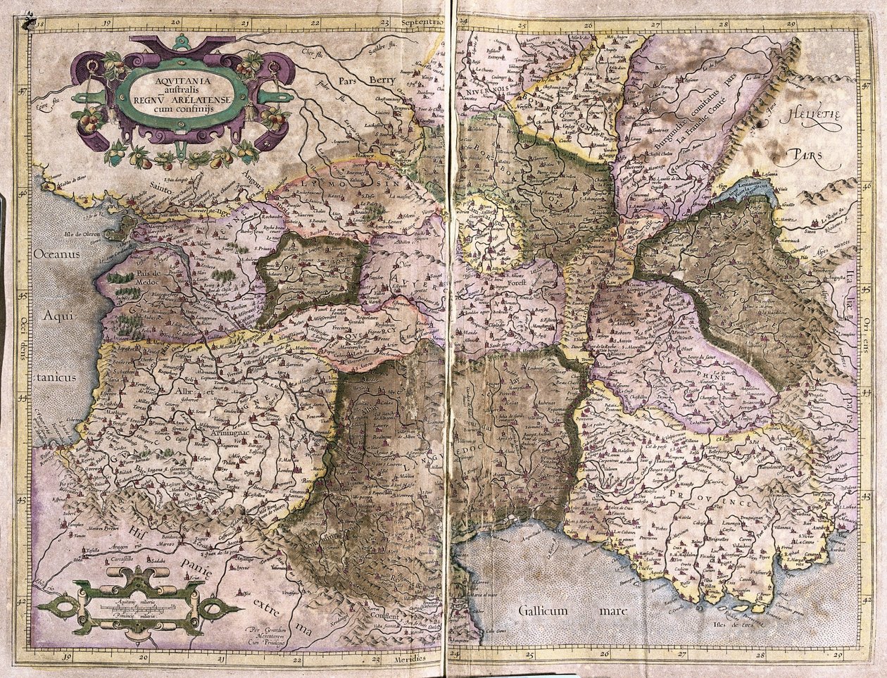 Limousin, Languedoc, Auvergne, Burgund und Provence, Südfrankreich von Gerardus Mercator