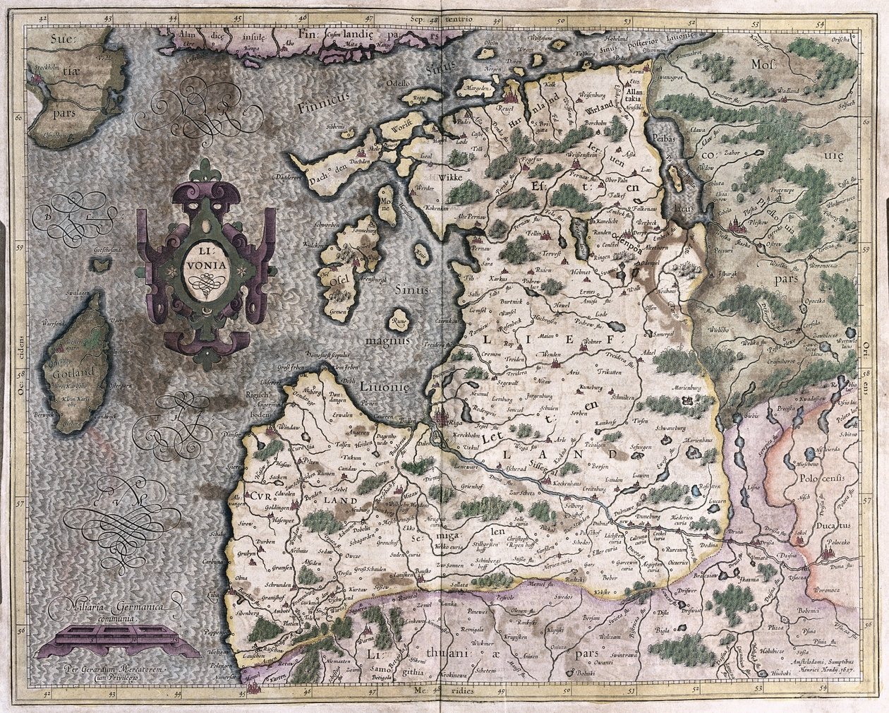 Nordbaltische Region, Riga, Lettland (Stich) von Gerardus Mercator