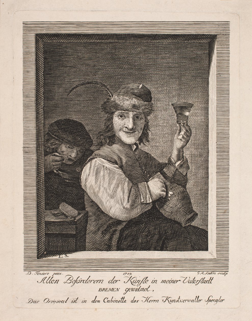 Bauer mit Kanne und Glas von Gerhard Ludvig Lahde