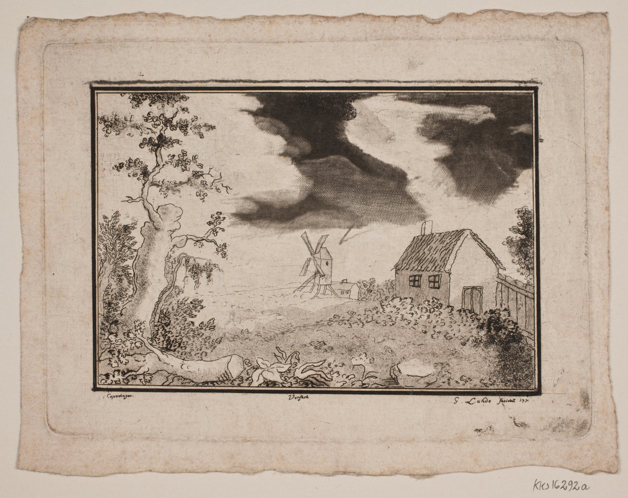 Landschaft mit Haus und Mühle von Gerhard Ludvig Lahde