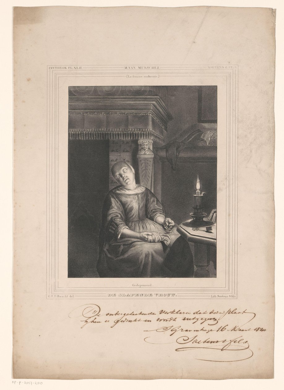 Schlafende Frau von Gerhardus Fredericus Eilbracht