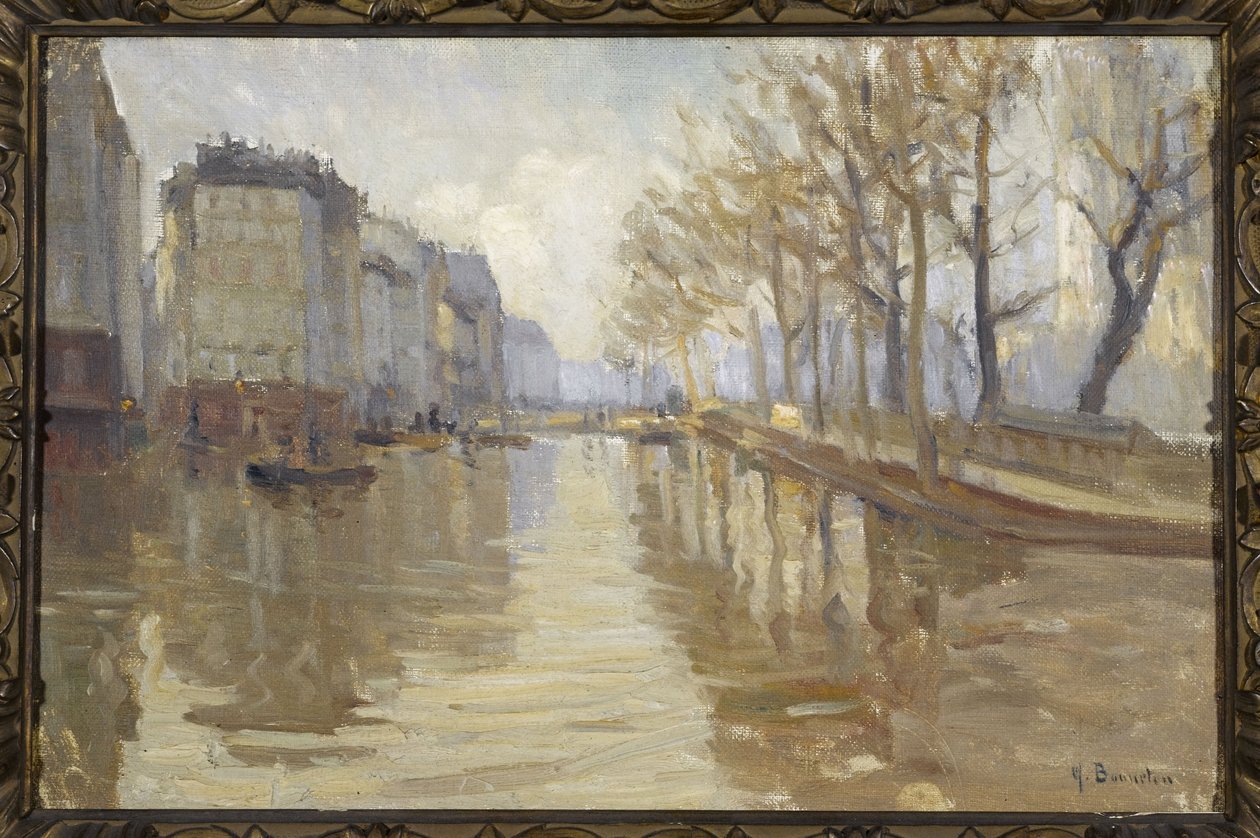 Le quai Montebello (Überschwemmungen von 1910) von Germain Eugene Bonneton