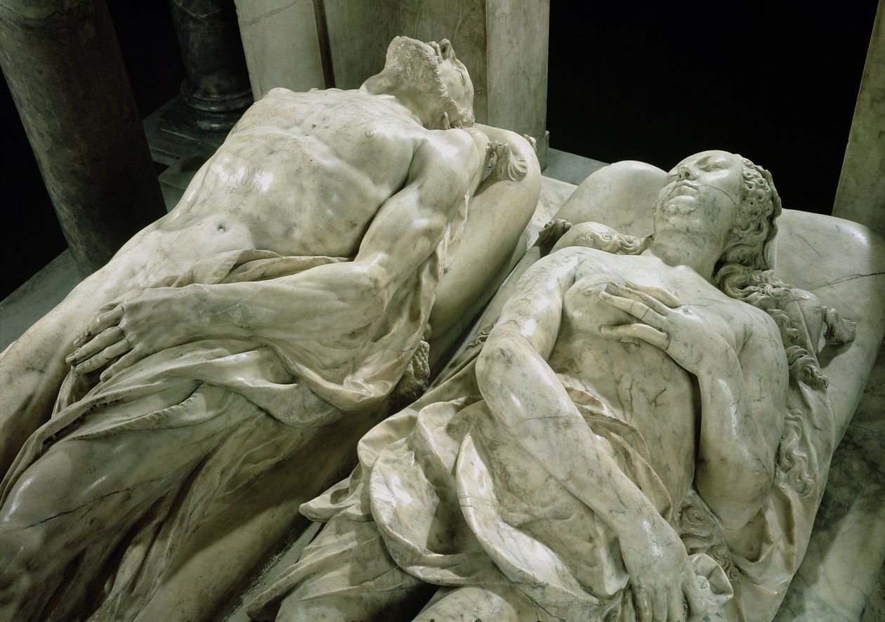 Grab von Katharina de Medici 1519-89 und Heinrich II 1519-59, Detail der Effigien von Katharina und Heinrich, 1562-73 von Germain Pilon
