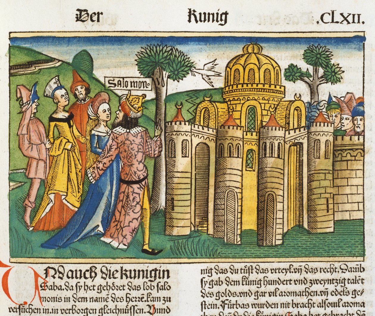 1. Könige 10, 1-13 Königin von Saba besucht Salomo, aus der Nürnberger Bibel (Biblia Sacra Germanaica) von German School