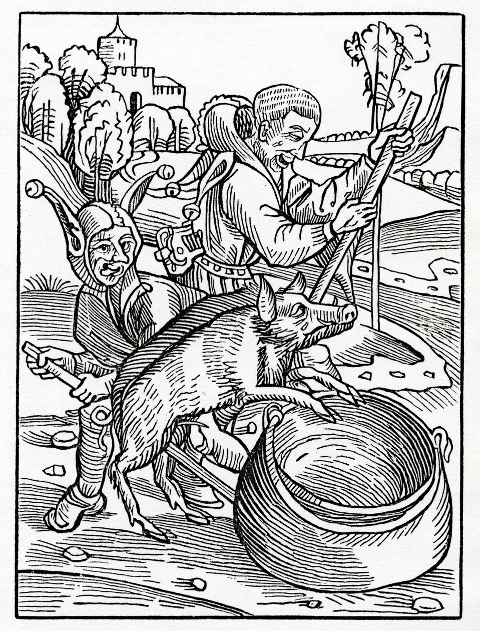 Von bösen Ratgebern, Richtern und Rechtsanwälten, Illustration aus Alexander Barclays englischer Übersetzung von 