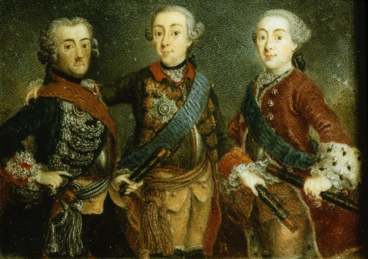 Paul, Friedrich II. und Gustav Adolf von Schweden von German School