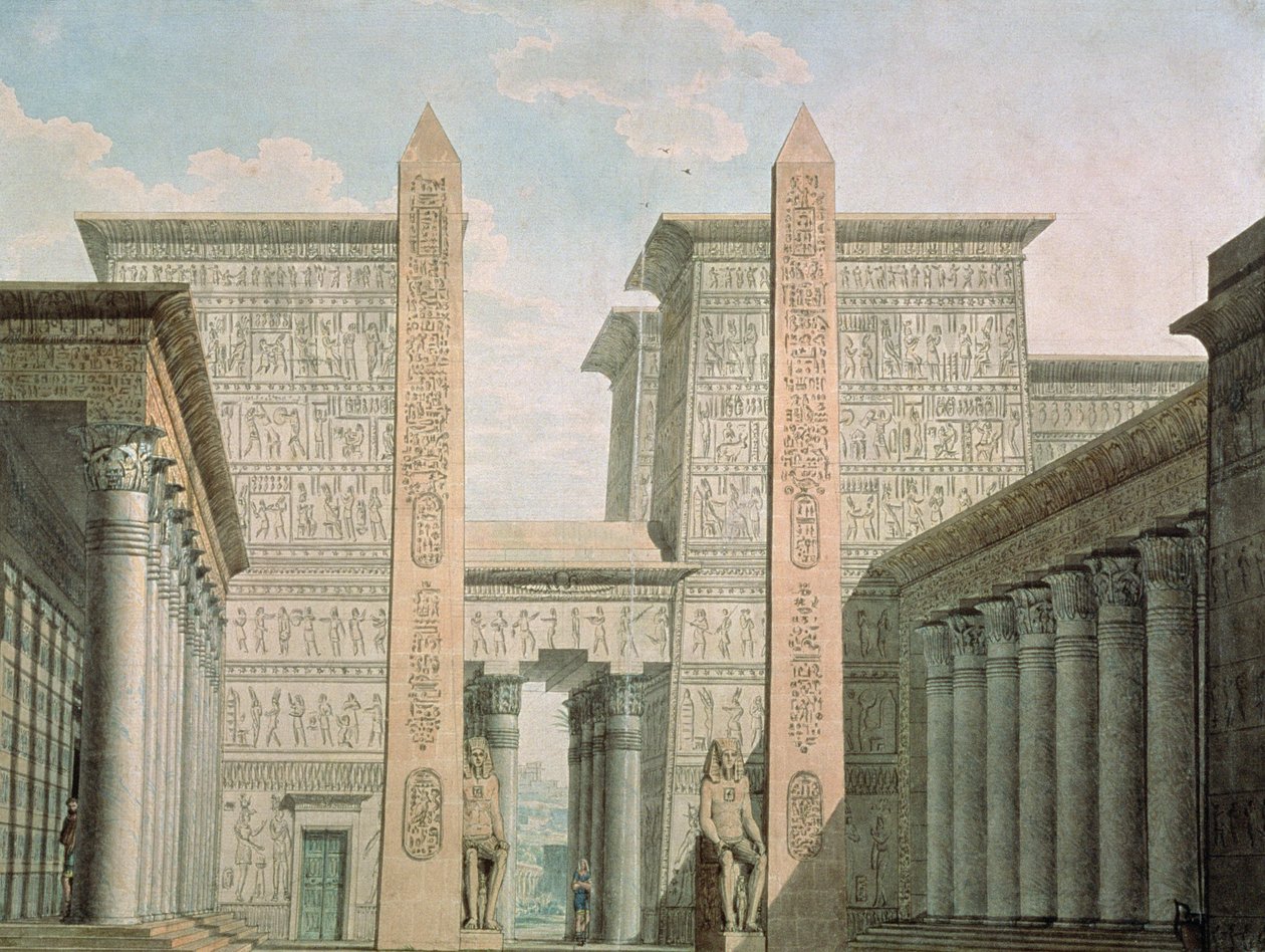 Der Eingang zum Tempel, Akt I Szene III, Bühnenbild für 