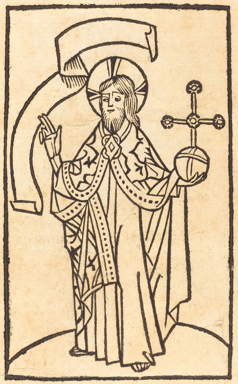 Christus als Salvator Mundi von German 15th Century