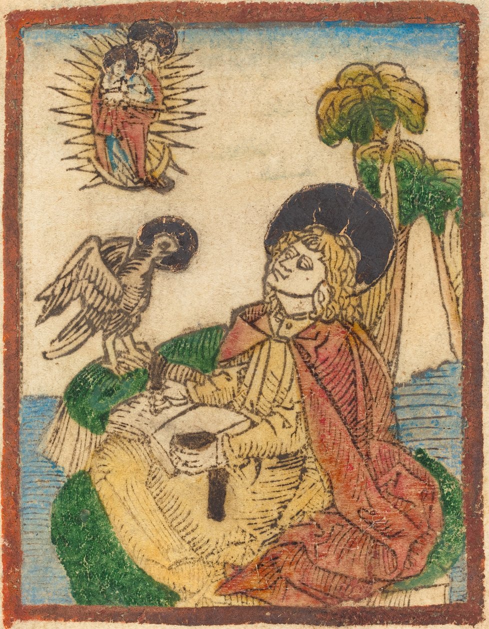Heiliger Johannes auf der Insel Patmos von German 15th Century