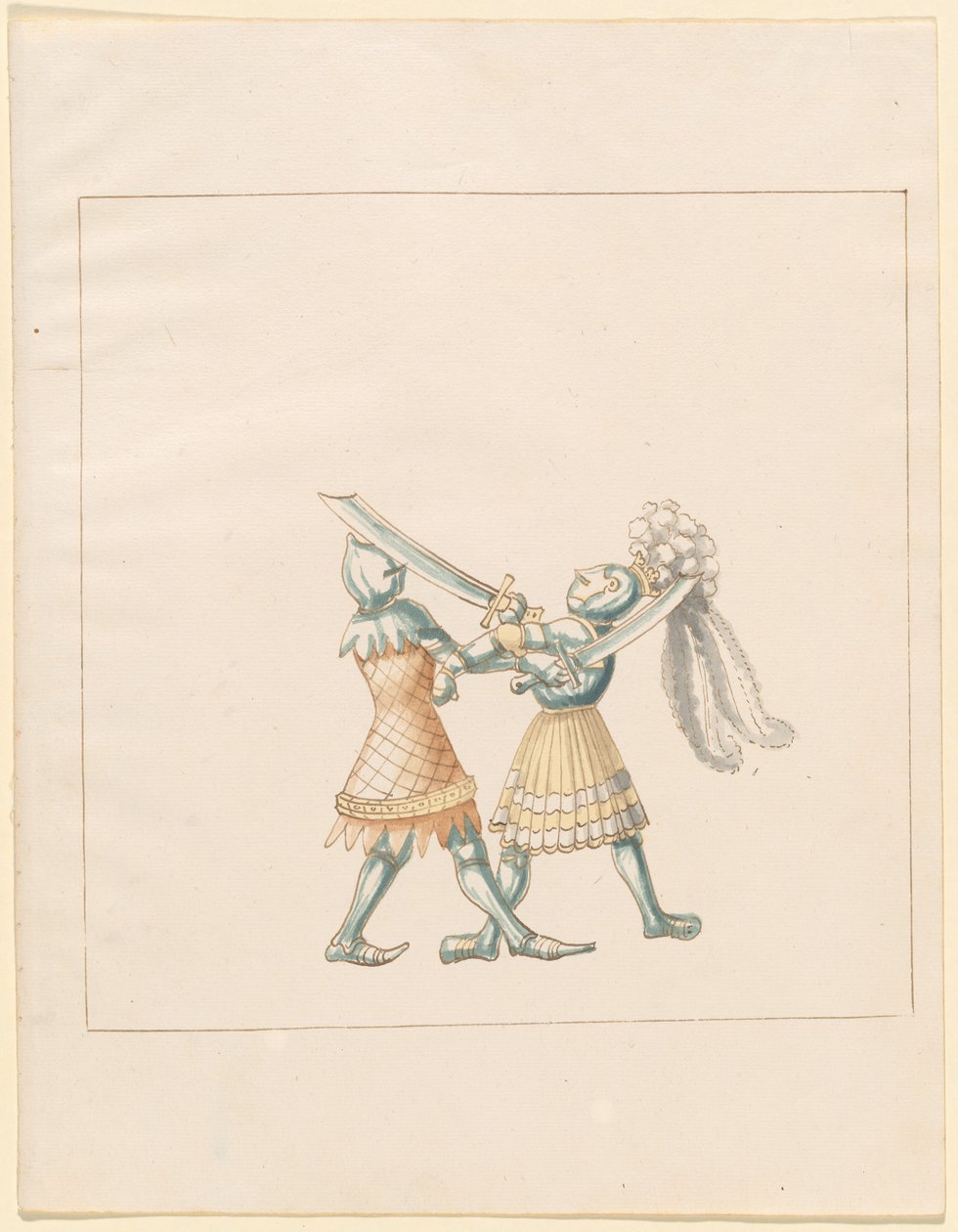 Freydal, Das Buch der Turniere und Turniere von Kaiser Maximilian I.: Kämpfe zu Fuß (Turniere)(Band III): Tafel 154 von German 16th Century