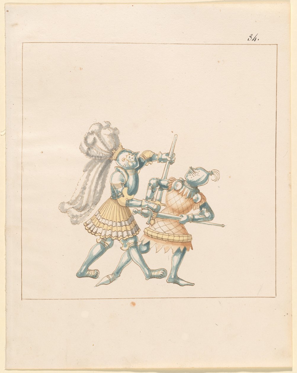 Freydal, Das Buch der Turniere und Turniere von Kaiser Maximilian I.: Kämpfe zu Fuß (Turniere)(Band III): Tafel 164 von German 16th Century