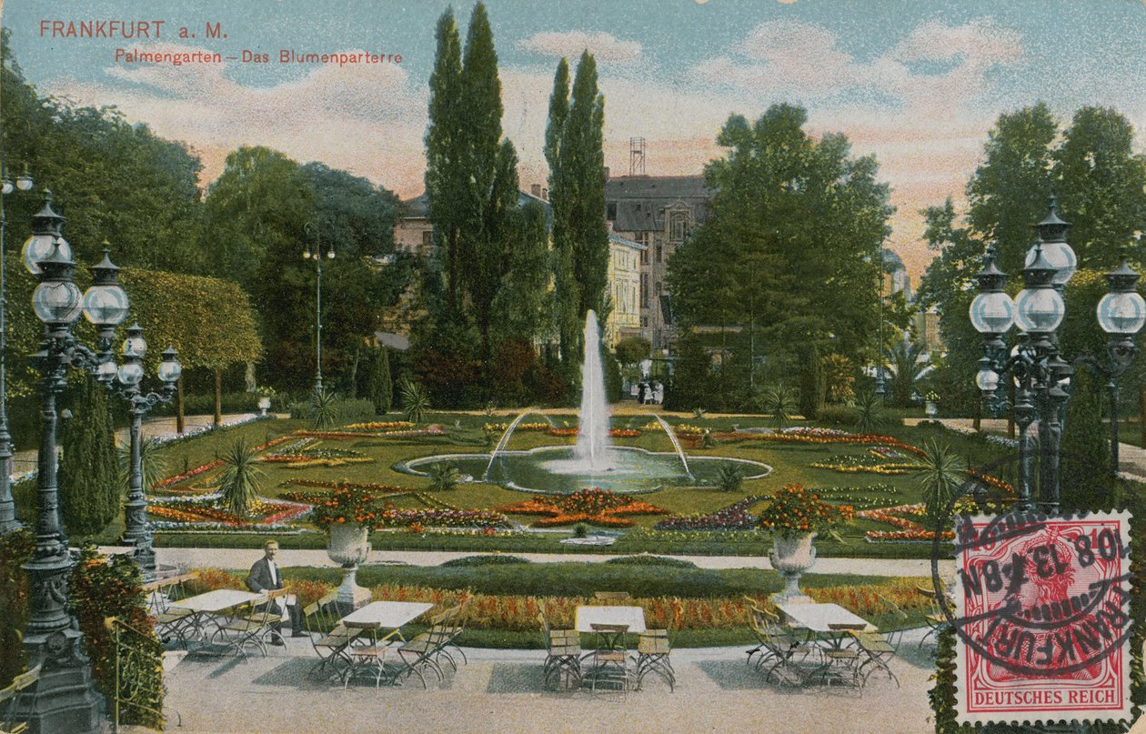 Frankfurt, Palmengarten, Das Blumenparterre. Postkarte gesendet 1913. von German Photographer