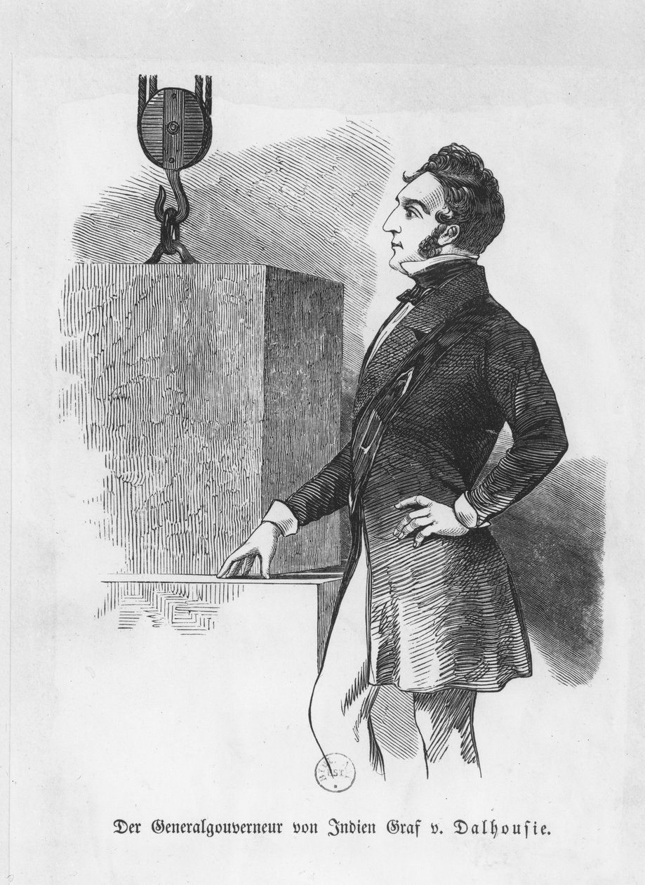 1. Marquis von Dalhousie, Gouverneur von Indien (Gravur) von German School