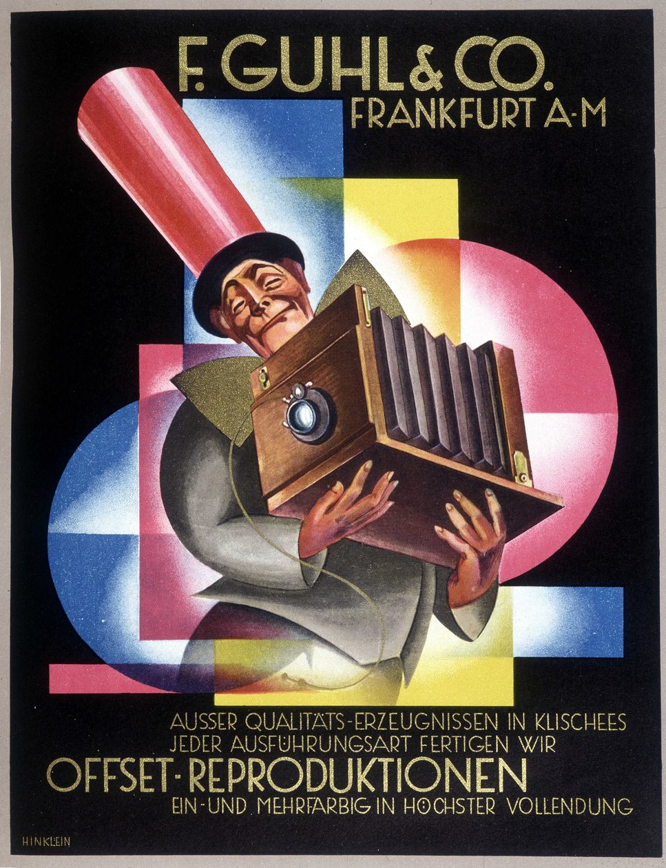 Werbung für den deutschen Kamerahersteller Offset. In „Gebrauchs Graphik“, deutsche Zeitung von German School