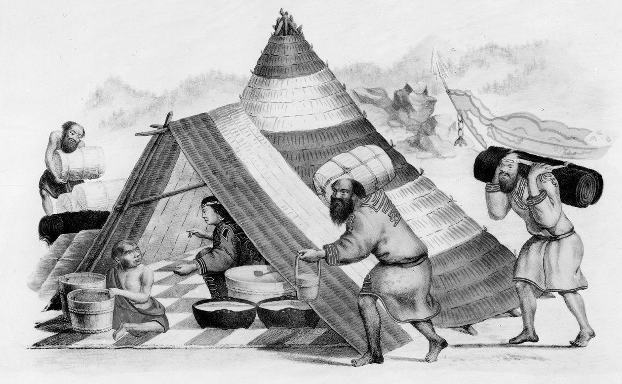 Ainu-Händler auf der japanischen Insel Jezo von German School