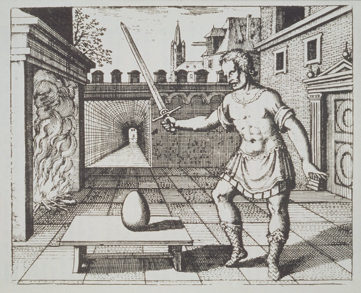 Alchemistische Allegorie: Das Ei der Philosophen, aus Srutinium Chymicum von Michael Majer (1687) illustriert in einer Geschichte der Magie, veröffentlicht Ende des 19. Jahrhunderts von German School