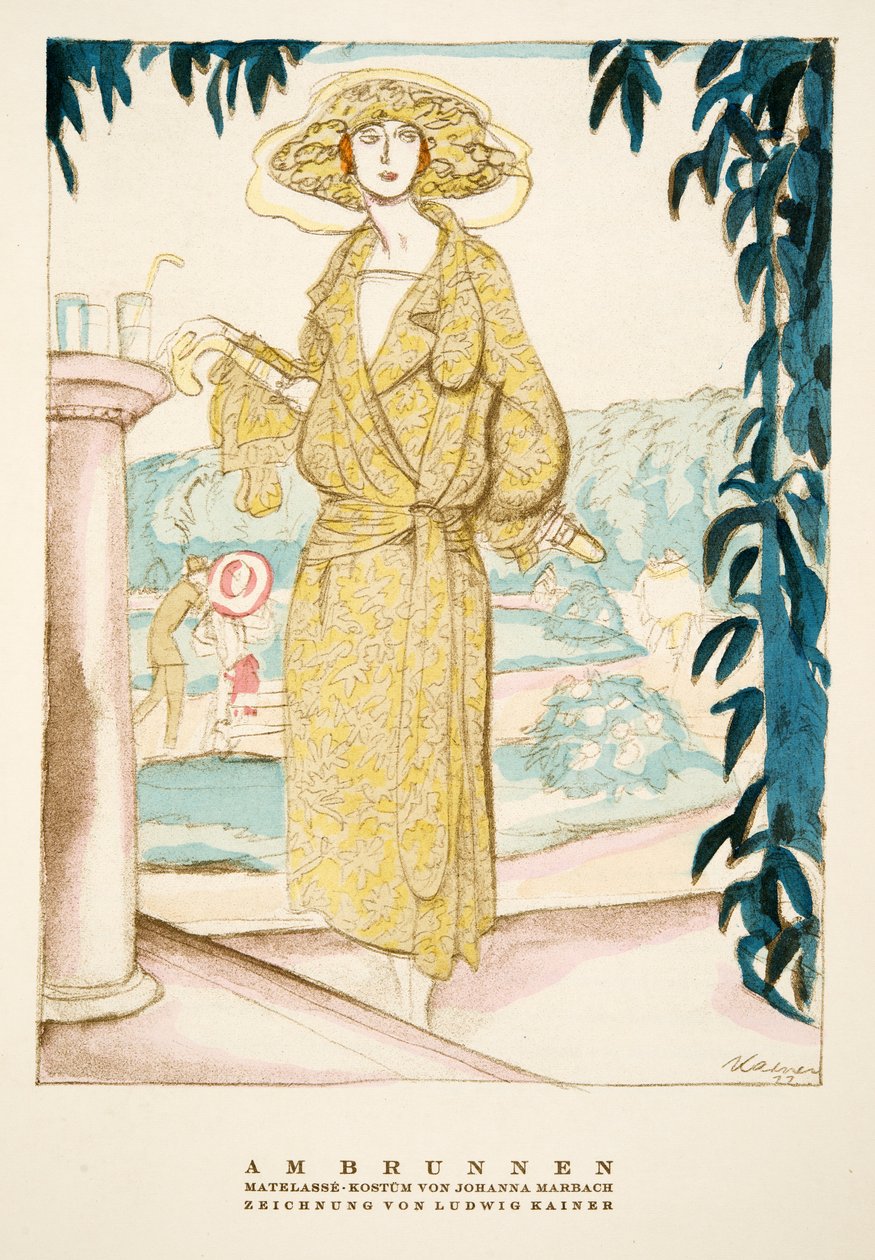 Am Brunnen, Outfit von Johanna Marbach, aus Styl, veröffentlicht 1922 von German School