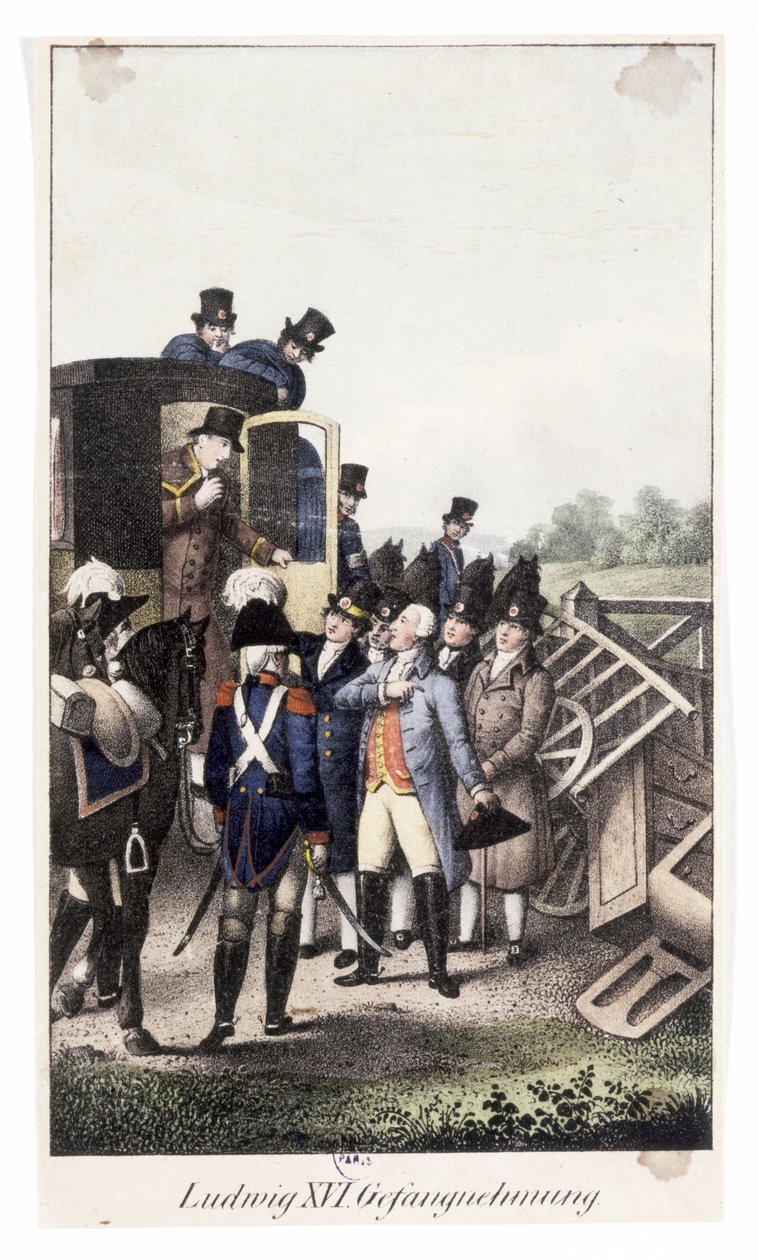Verhaftung von König Ludwig XVI. in Varennes von German School